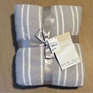 NEW Barefoot Dreams CozyChic Double Stripe Blanket 45" x 60"